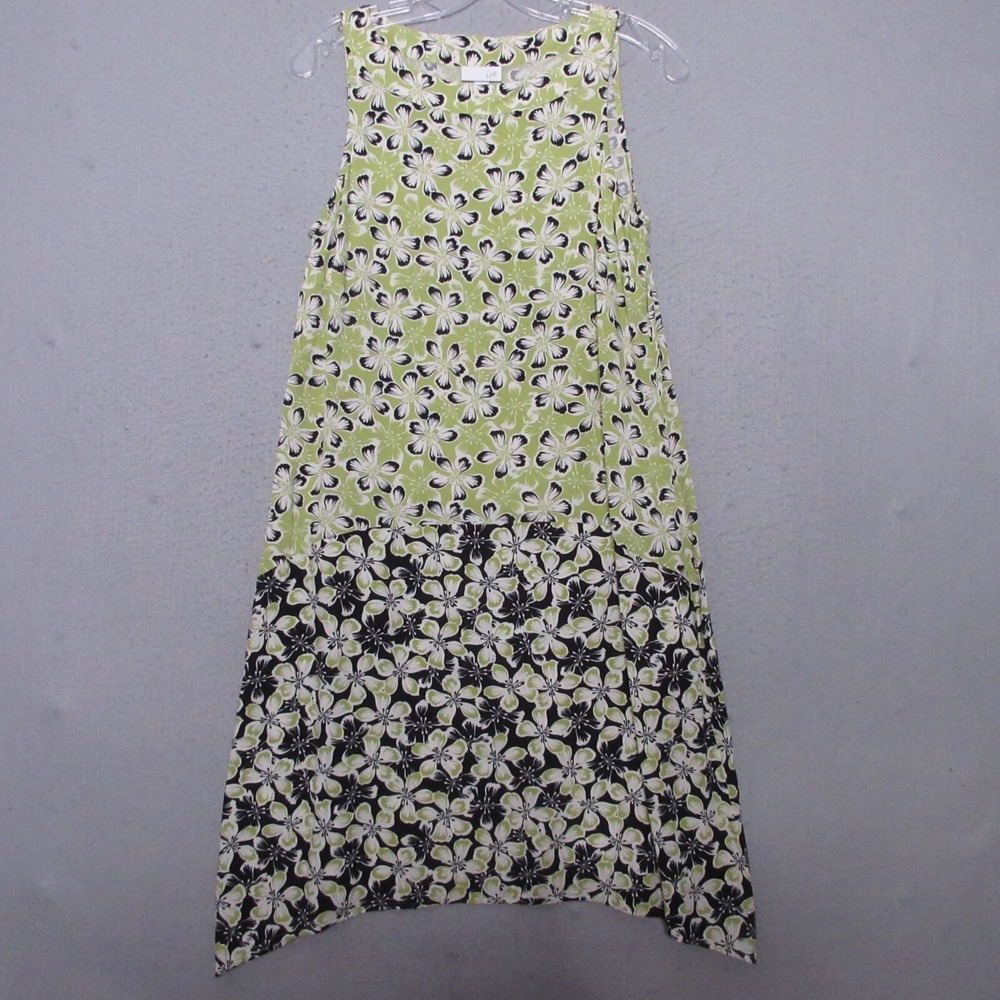 J Jill Dress Women Small Green Snap Pea Floral Pockets Beachy Flowy Casual‎ Boho